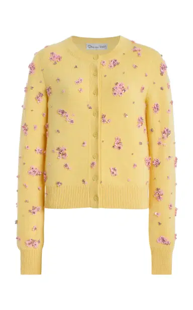 Oscar de la Renta Embellished Wool Cardigan | Thumbnail 6