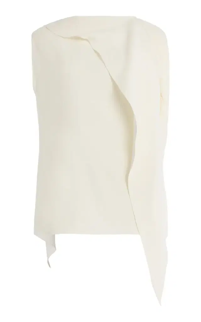 Oscar de la Renta Sash-Detailed Silk-Georgette Top