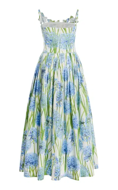 Oscar de la Renta Appliqued Allium-Printed Cotton-Poplin Midi Dress | Thumbnail 5 Oscar de la Renta Appliqued Allium-Printed Cotton-Poplin Midi Dress | Thumbnail 5