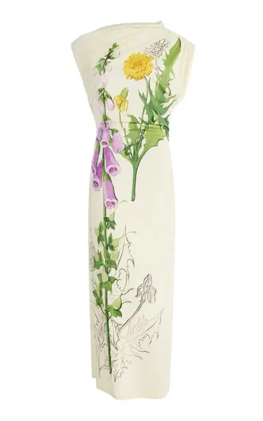 Oscar de la Renta Foxglove-Printed Jersey Midi Dress | Thumbnail 7