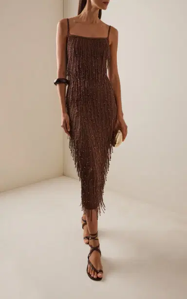 Cult Gaia Ola Beaded Metallic-Knit Midi Dress | Thumbnail 2