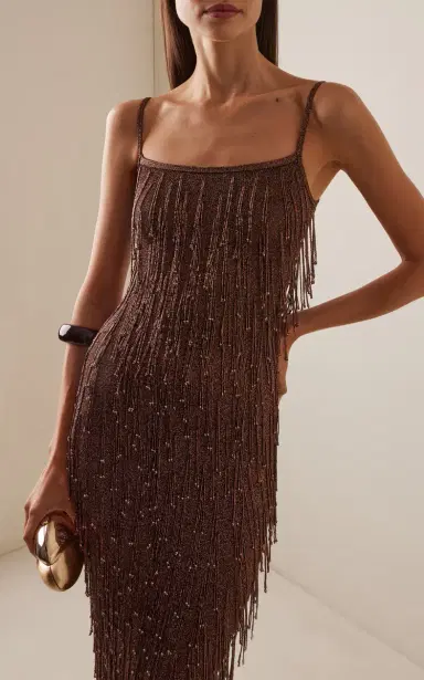 Cult Gaia Ola Beaded Metallic-Knit Midi Dress | Thumbnail 3