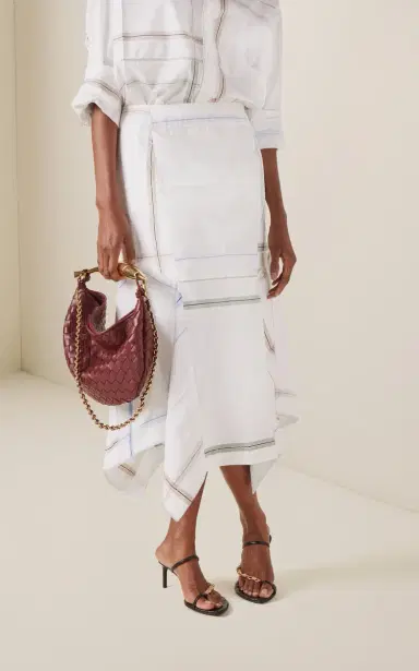 Bottega Veneta Exclusive Checked Cotton Midi Skirt | Thumbnail 4 Bottega Veneta Exclusive Checked Cotton Midi Skirt | Thumbnail 4