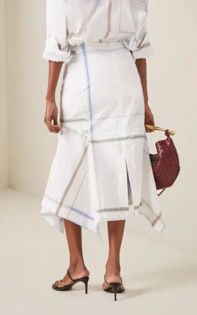 Bottega Veneta Exclusive Checked Cotton Midi Skirt | Thumbnail 5 Bottega Veneta Exclusive Checked Cotton Midi Skirt | Thumbnail 5