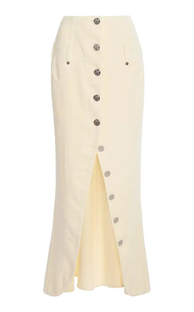Wiederhoeft Tulip Denim Maxi Skirt
