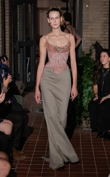 Wiederhoeft Floor-Length Jersey Skirt With Back Drape  | Thumbnail 6