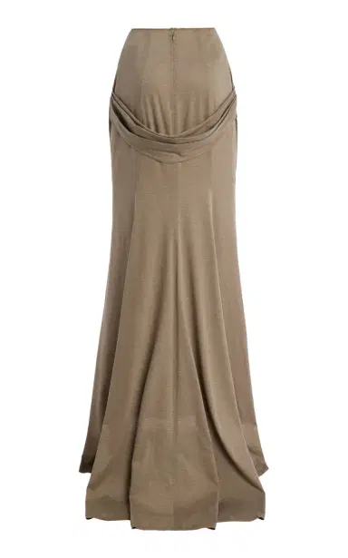 Wiederhoeft Floor-Length Jersey Skirt With Back Drape  | Thumbnail 8