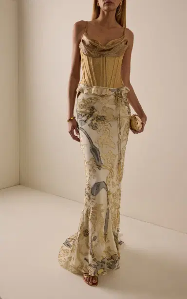 Wiederhoeft Gallery Bias-Cut Fil Coupé Skirt | Thumbnail 2 Wiederhoeft Gallery Bias-Cut Fil Coupé Skirt | Thumbnail 2