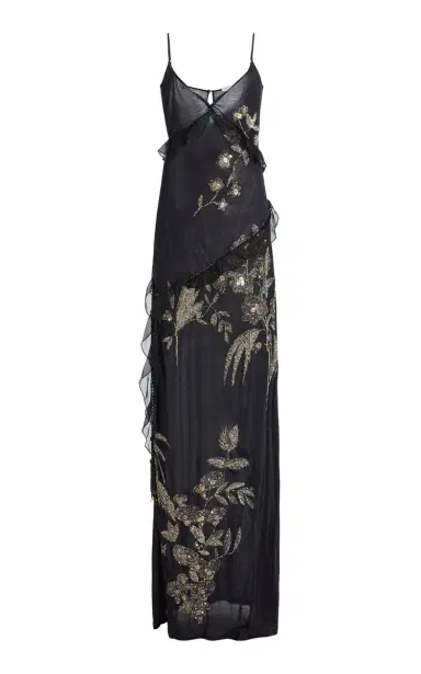 Wiederhoeft Arbe Embroidered Silk Jersey Dress | Thumbnail 7