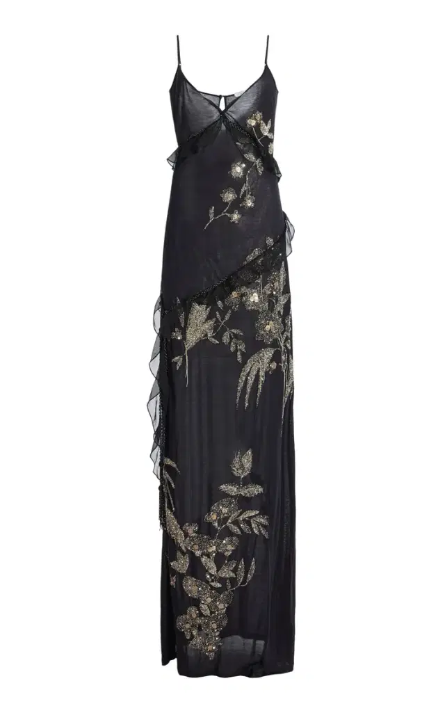 Wiederhoeft Arbe Embroidered Silk Jersey Dress