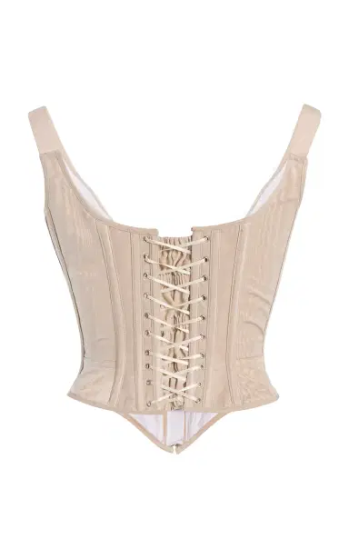 Wiederhoeft Zip-Front Venus Corset In Moire  | Thumbnail 6