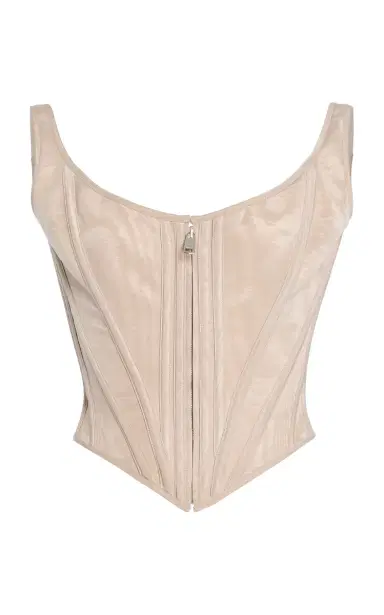 Wiederhoeft Zip-Front Venus Corset In Moire  | Thumbnail 1