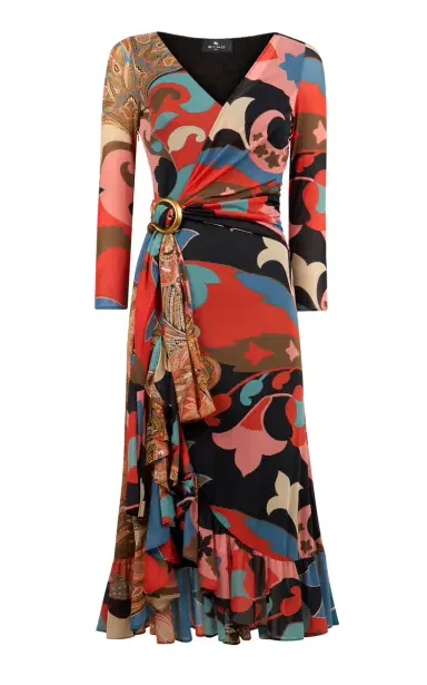 Etro Wrapped Jersey Midi Dress | Thumbnail 4
