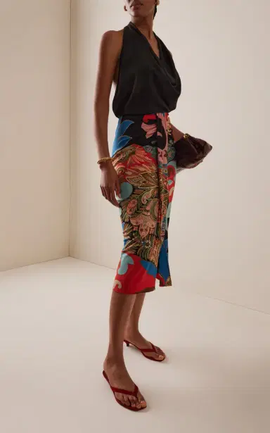 Etro Printed Jersey Sarong Midi Skirt | Thumbnail 3 Etro Printed Jersey Sarong Midi Skirt | Thumbnail 3