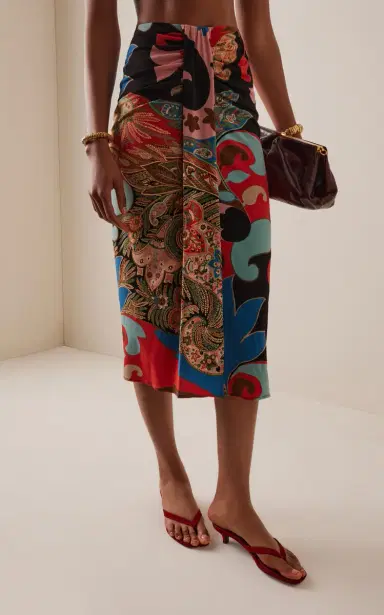 Etro Printed Jersey Sarong Midi Skirt | Thumbnail 4 Etro Printed Jersey Sarong Midi Skirt | Thumbnail 4