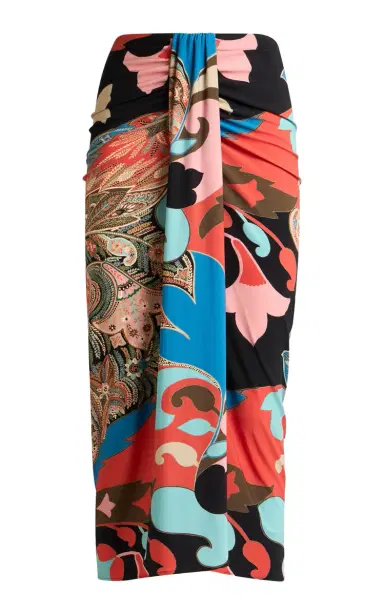 Etro Printed Jersey Sarong Midi Skirt | Thumbnail 1 Etro Printed Jersey Sarong Midi Skirt | Thumbnail 1