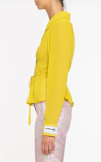 DES_PHEMMES Sheer Tie Button-Down Top | Thumbnail 4