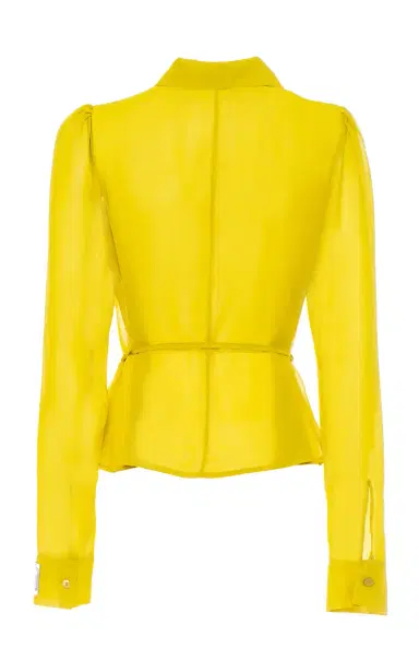DES_PHEMMES Sheer Tie Button-Down Top | Thumbnail 6