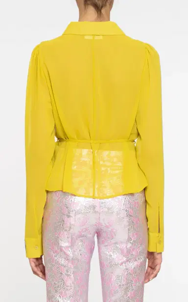 DES_PHEMMES Sheer Tie Button-Down Top | Thumbnail 10