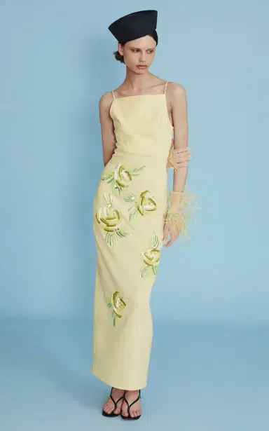 DES_PHEMMES Floral Bead-Embellished Maxi Dress | Thumbnail 2