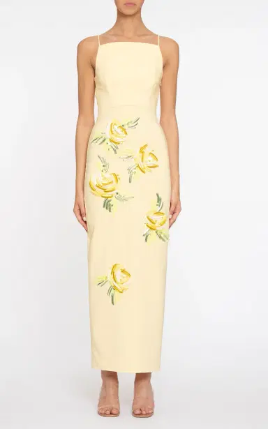 DES_PHEMMES Floral Bead-Embellished Maxi Dress | Thumbnail 9