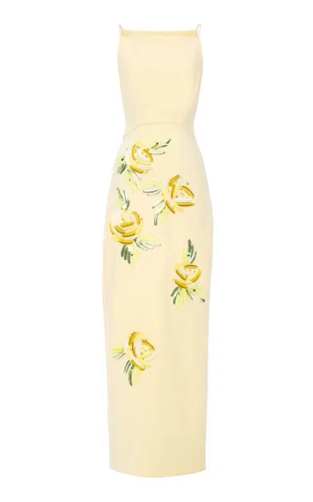 DES_PHEMMES Floral Bead-Embellished Maxi Dress