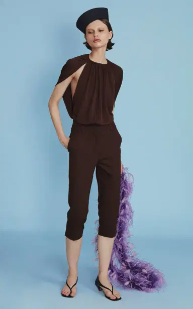 DES_PHEMMES Cape-Sleeve Bodysuit | Thumbnail 2