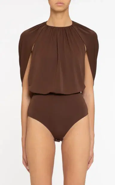 DES_PHEMMES Cape-Sleeve Bodysuit | Thumbnail 3