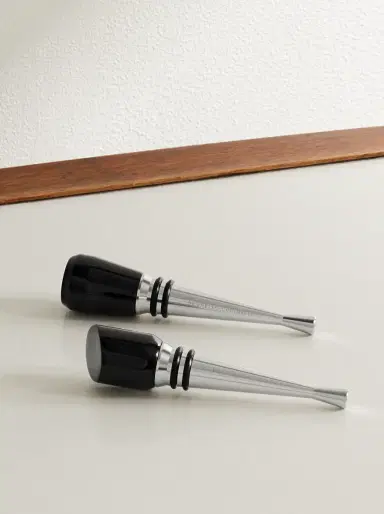 Brunello Cucinelli Set of Two Horn and Stainless Steel Bottle Stoppers - Men | Thumbnail 1 Brunello Cucinelli Set of Two Horn and Stainless Steel Bottle Stoppers - Men | Thumbnail 1