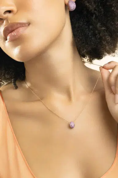 GRAZIELA Pink Sapphire Bahia Pendant Necklace | Thumbnail 3