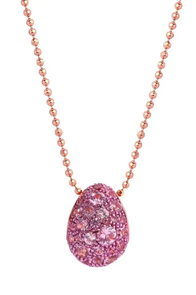 GRAZIELA Pink Sapphire Bahia Pendant Necklace