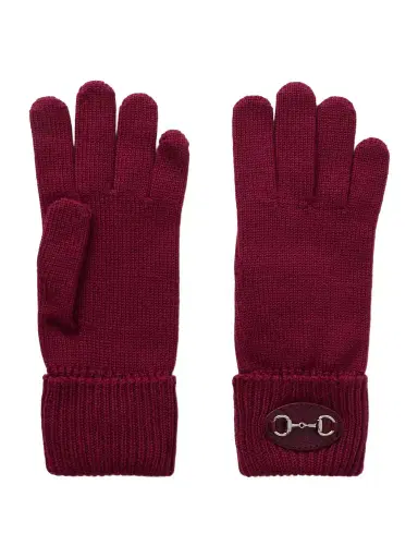 Gucci Horsebit-detailed Leather-trimmed Wool Gloves | Thumbnail 1