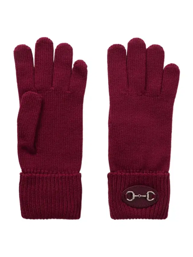 Horsebit-detailed eather-trimmed Wool Gloves