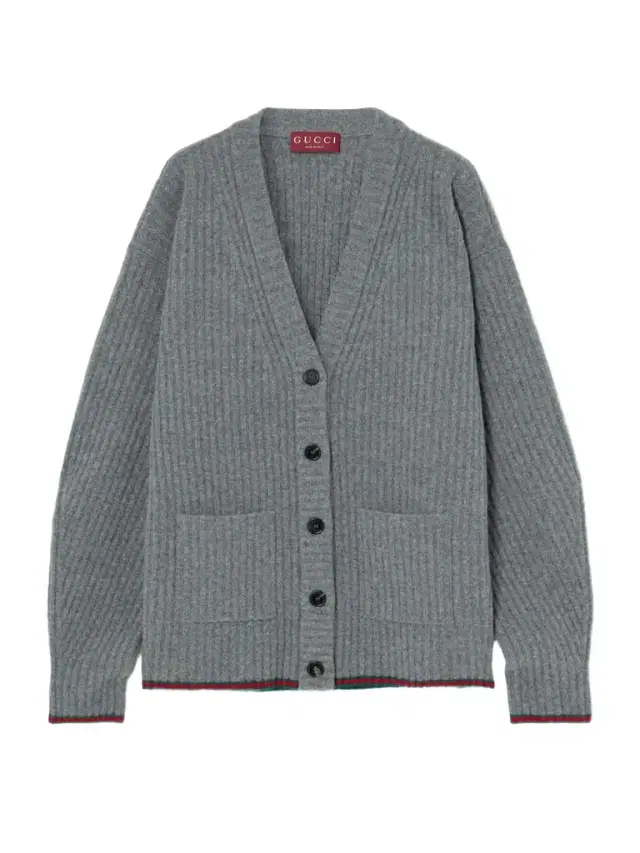 triped Ribbed Wool Cardigan