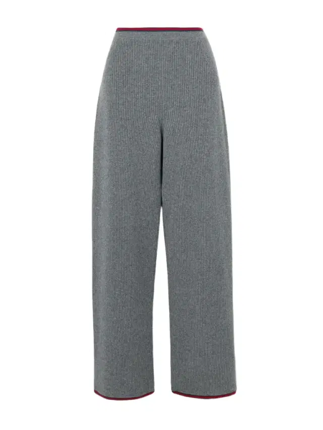 Striped Ribbed Wool-blend Wide-leg Pants