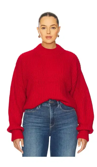 Good American Chunky Knit Mock Neck Sweater | Thumbnail 2
