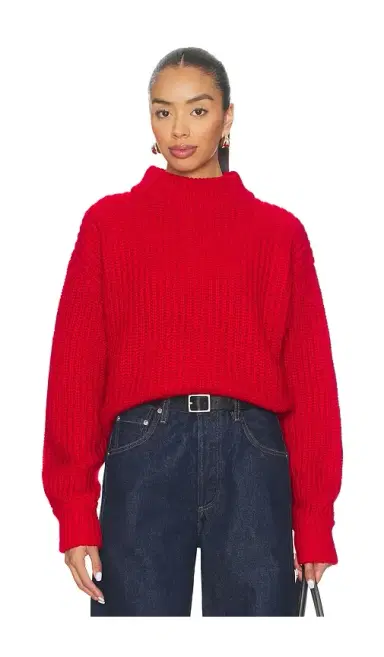 Good American Chunky Knit Mock Neck Sweater | Thumbnail 1