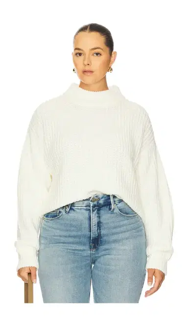 GOOD AMERICAN Chunky Knit Mock Neck Sweater | Thumbnail 2