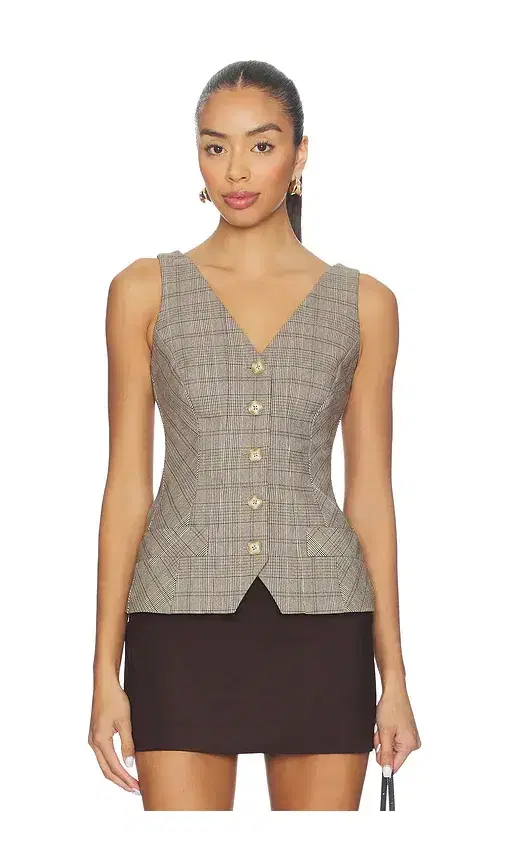 Good American Plaid Vest