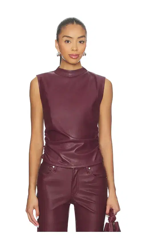 Faux Leather Top