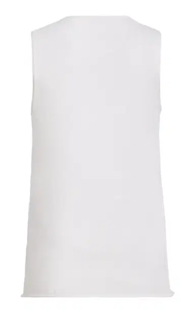 Calvin Klein Collection Knit Cotton-Cashmere Tank Top - Off-White | Thumbnail 4