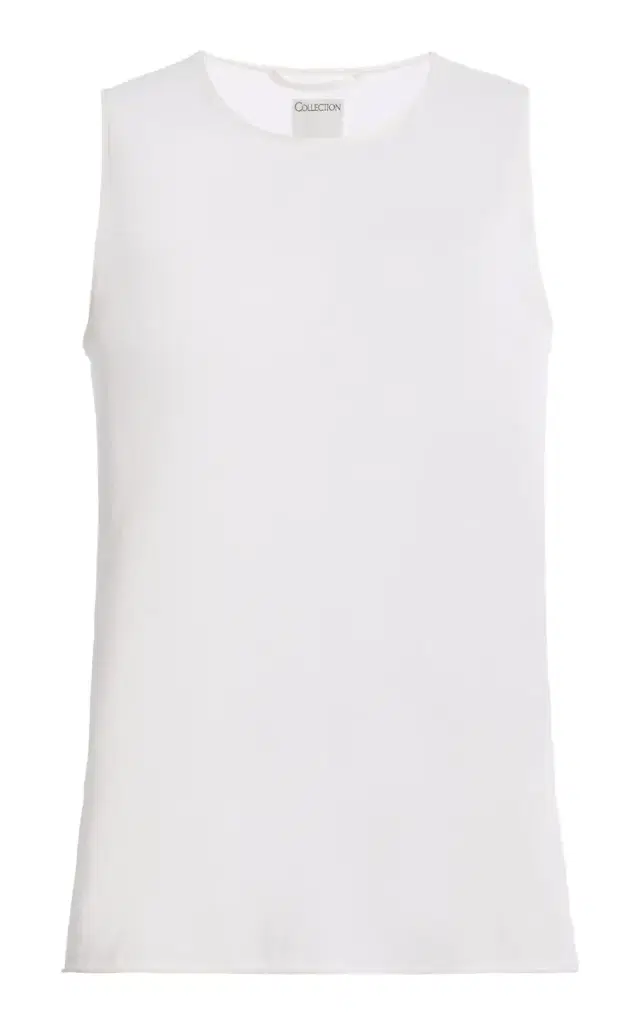 Knit Cotton-Cashmere Tank Top - Off-White