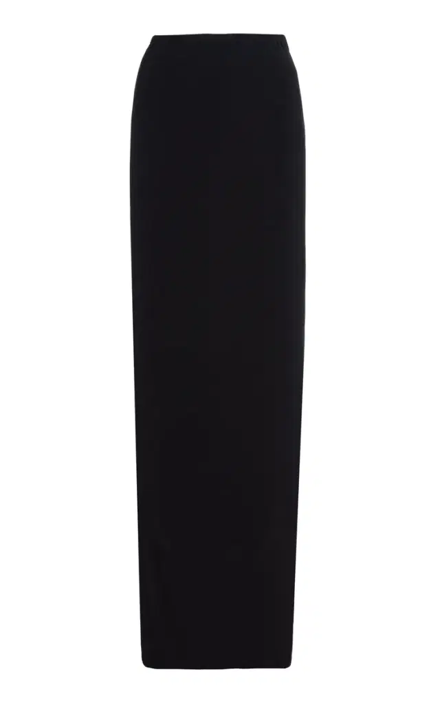 Alysse Drawstring Cotton-Blend Maxi Skirt - Black