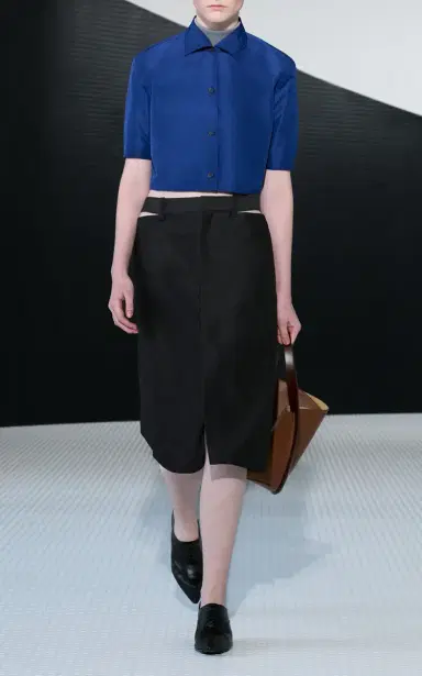 Jil Sander Cropped Button-Down Technical Crispy Faille Shirt | Thumbnail 5 Jil Sander Cropped Button-Down Technical Crispy Faille Shirt | Thumbnail 5