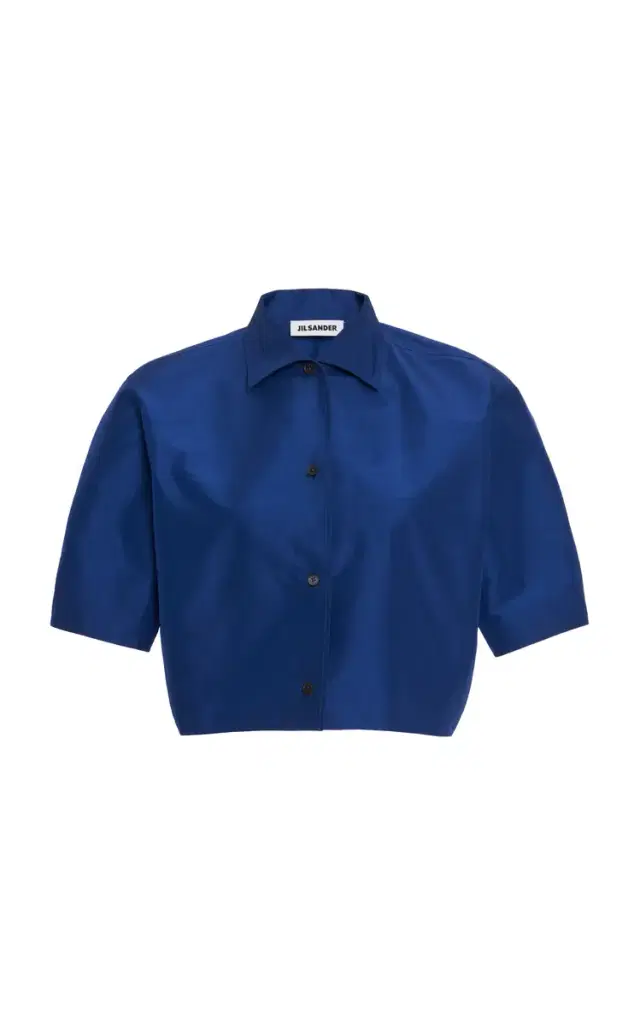 Jil Sander Cropped Button-Down Technical Crispy Faille Shirt