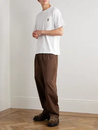 Sacai Logo-Appliquéd Canvas-Trimmed Cotton-Jersey T-Shirt - Men | Thumbnail 2