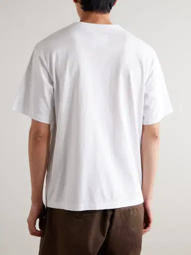 Sacai Logo-Appliquéd Canvas-Trimmed Cotton-Jersey T-Shirt - Men | Thumbnail 3