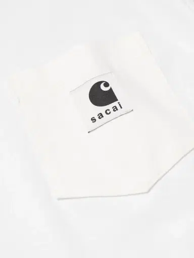 Sacai Logo-Appliquéd Canvas-Trimmed Cotton-Jersey T-Shirt - Men | Thumbnail 4