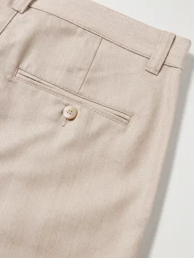 Frescobol Carioca Aldo Wide-Leg Herringbone Cotton Trousers - Men | Thumbnail 5