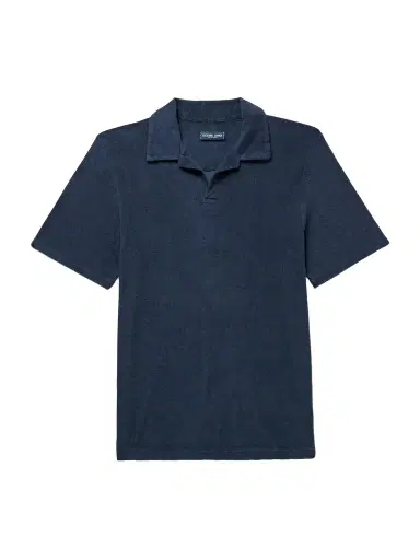 Frescobol Carioca Faustino Camp-Collar Cotton, Lyocell and Linen-Blend Terry Polo Shirt - Men | Thumbnail 1 Frescobol Carioca Faustino Camp-Collar Cotton, Lyocell and Linen-Blend Terry Polo Shirt - Men | Thumbnail 1